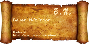 Bauer Nándor névjegykártya