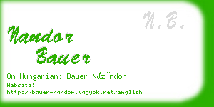 nandor bauer business card